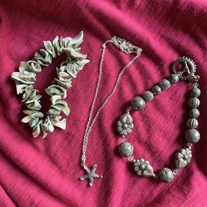 STERLING SILVER Starfish PENDANT + 2 Bracelet Free